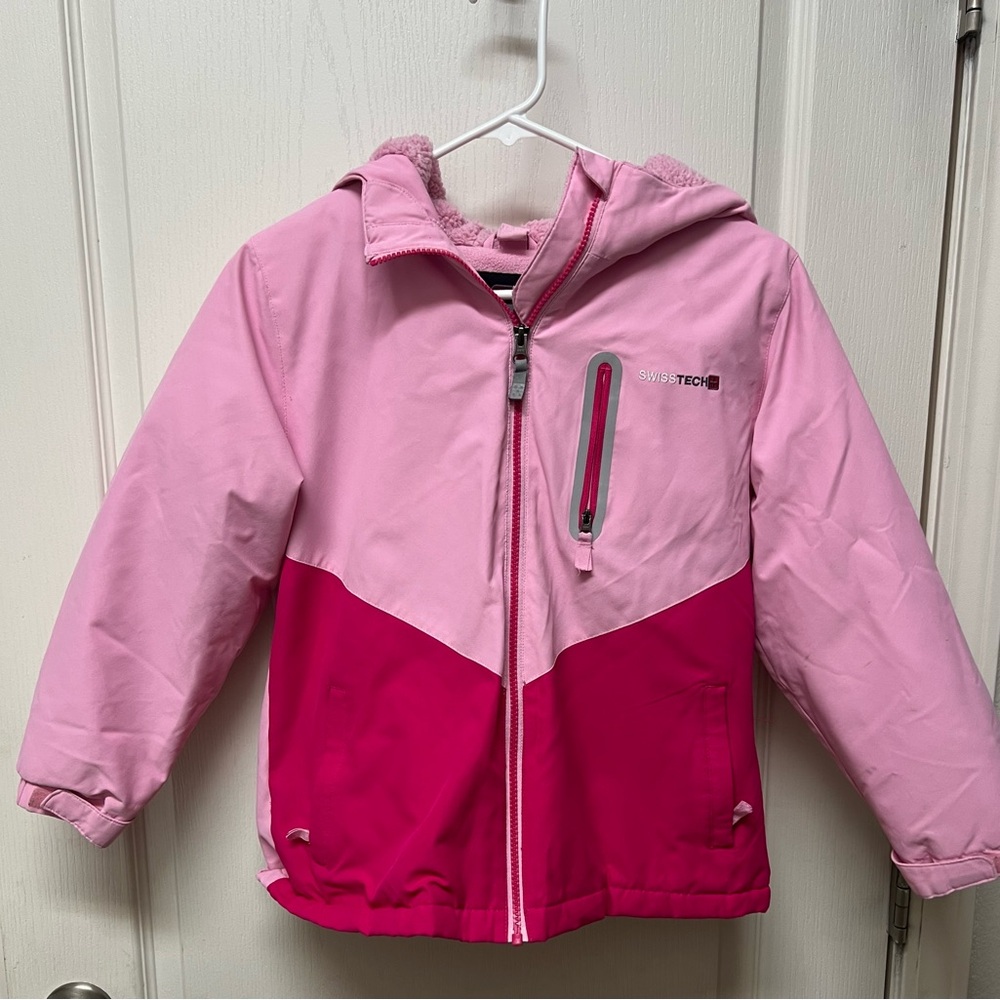 Swiss Tech Kids Colorblock Pink Jacket Puffer 7/8 Medium